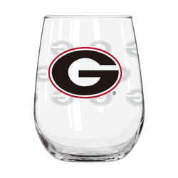 Georgia Bulldogs 16oz Satin Etch Curved Beverage Glass