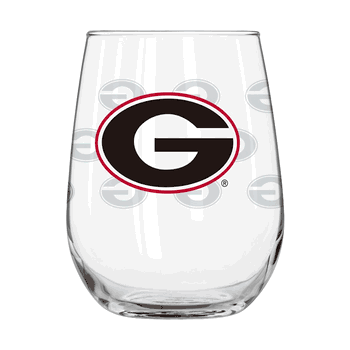 Georgia Bulldogs 16oz Satin Etch Curved Beverage Glass