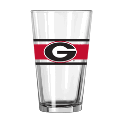 Georgia Bulldogs 16oz Stripe Pint Glass