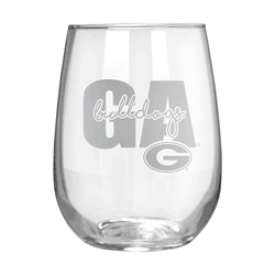 Georgia Bulldogs 17oz Stemmless Wine Glass