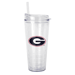 Georgia Bulldogs 22oz Flipside Dbl Wall Clear Tumbler