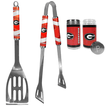 Georgia Bulldogs 2pc BBQ Set with Tailgate Salt & Pepper Shakers