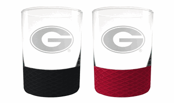 Georgia Bulldogs 2pc Laser Etched Commissioner Rocks Glass Set