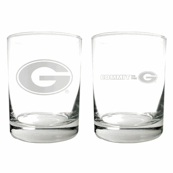 Georgia Bulldogs 2pc Rocks Glass Set