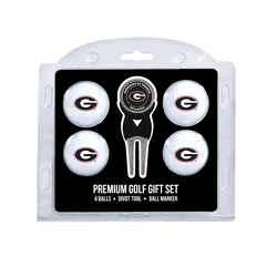 Georgia Bulldogs 4 Ball Gift Set + Divot Tool & Marker