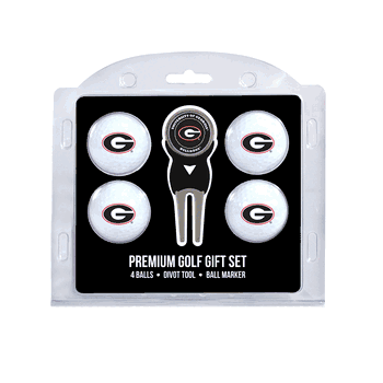 Georgia Bulldogs 4 Ball Gift Set + Divot Tool & Marker