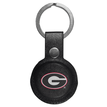 Georgia Bulldogs AirTag Compatible Leather Key Chain