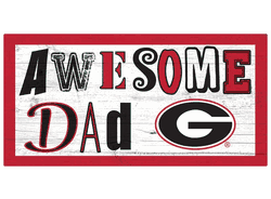 Georgia Bulldogs Awesome Dad 6x12 Sign