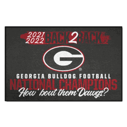 Georgia Bulldogs Back to Back Champions Accent Rug - 19in. x 30in.