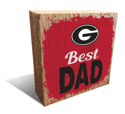 Georgia Bulldogs Best Dad 6x6 Wood Block