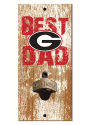 Georgia Bulldogs Best Dad Bottle Opener Wood Sign