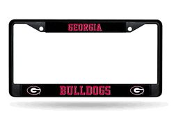 Georgia Bulldogs  Black Chrome Frame with Decal Inserts 12" x 6" Car/Truck Auto Accessory