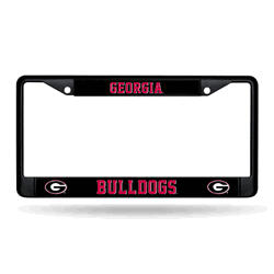 Georgia Bulldogs  Black Chrome Frame with Plastic Inserts 12" x 6" Car/Truck Auto Accessory