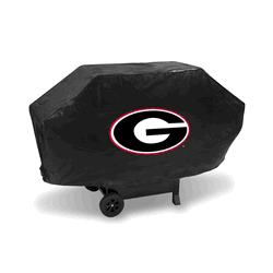 Georgia Bulldogs Black Deluxe Vinyl Grill Cover - 68" Wide/Heavy Duty/Velcro Staps