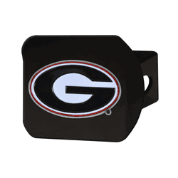 Georgia Bulldogs Black Metal Hitch Cover - 3D Color Emblem