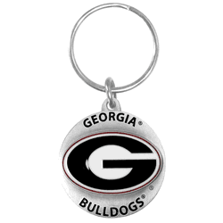 Georgia Bulldogs Carved Metal Key Chain