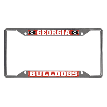 Georgia Bulldogs Chrome Metal License Plate Frame, 6.25in x 12.25in