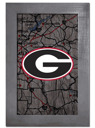 Georgia Bulldogs City Map 11x19 Sign