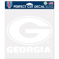 Georgia Bulldogs Decal 8x8 Perfect Cut White