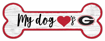 Georgia Bulldogs Dog Bone 6x12 Sign