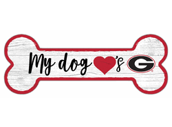 Georgia Bulldogs Dog Bone 6x12 Sign