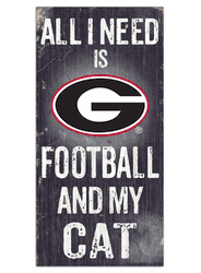 Georgia Bulldogs Football and My Cat 6x12 Sign