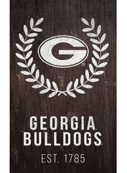 Georgia Bulldogs Laurel Wreath 11x19 Sign