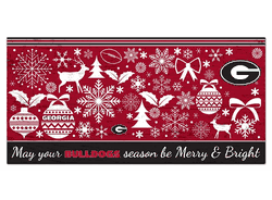 Georgia Bulldogs Merry and Bright 6x12 Sign