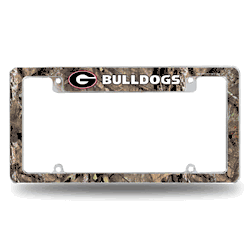 Georgia Bulldogs Mossy Oak 12" x 6" Chrome All Over Automotive License Plate Frame for Car/Truck/SUV
