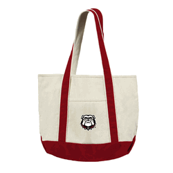 Georgia Bulldogs NCAA Canvas Tote with Colored Strap