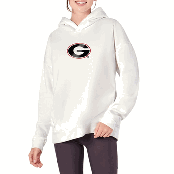Georgia Bulldogs NCAA Kadi Hoodie with Zipper Pockets White XL