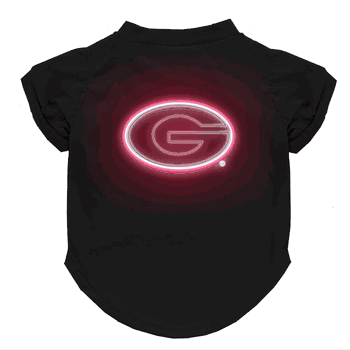 Georgia Bulldogs Neon Pet T-Shirt, Large
