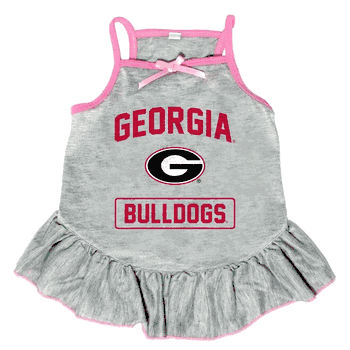 Georgia Bulldogs Pet Dress Grey Type XSmall