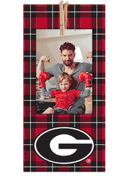 Georgia Bulldogs Plaid Clothespin 6x12 Sign