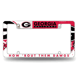 Georgia Bulldogs Primary 12" x 6" Chrome All Over Automotive License Plate Frame for Car/Truck/SUV
