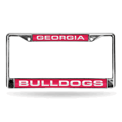 Georgia Bulldogs Red 12" x 6" Laser Cut Chrome Frame