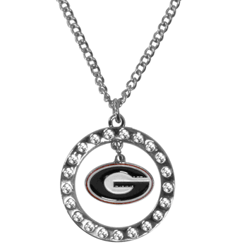 Georgia Bulldogs Rhinestone Hoop Necklaces