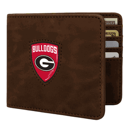 Georgia Bulldogs Shield Wallet - Brown