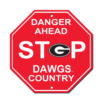 Georgia Bulldogs Sign 12x12 Plastic Stop Style CO