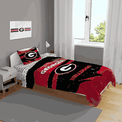 Georgia Bulldogs Slanted Stripe 4 PC Twin Bed in a Bag