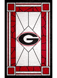 Georgia Bulldogs Stained Glass 11x19 Wood Sign