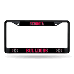 Georgia Bulldogs Standard Black Chrome Frame with Plastic Inserts 12" x 6" Car/Truck Auto Accessory