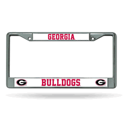 Georgia Bulldogs Standard Chrome Frame with Plastic Inserts 12" x 6" Car/Truck Auto Accessory