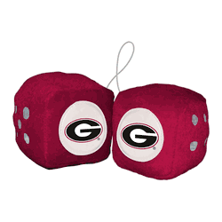 Georgia Bulldogs Team Color Fuzzy Dice Dcor 3" Set