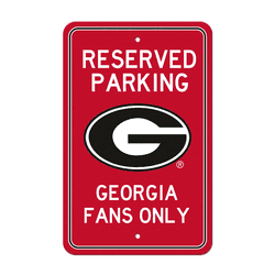 Georgia Bulldogs Team Color Reserved Parking Sign Dcor 18in. X 11.5in. Lightweight