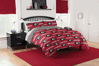 NCAA Georgia Bulldogs Rotary Queen Bed In A Bag Set