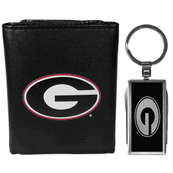 Georgia Bulldogs Tri-fold Wallet & Multitool Key Chain, Black