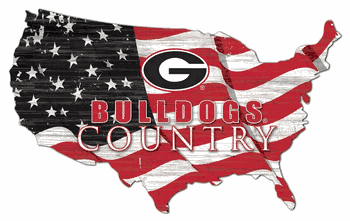 Georgia Bulldogs USA Shape Flag Cutout
