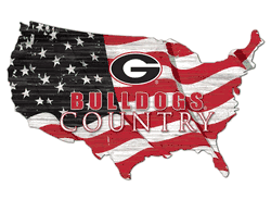 Georgia Bulldogs USA Shape Flag Cutout