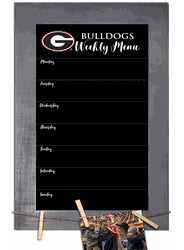 Georgia Bulldogs Weekly Chalkboard with frame & clothespins 11x19 Sign
